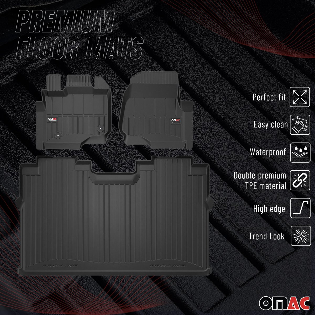 Ford F-150 Floor Mat - Omac - Proline Premium TPE - Black - '15-'24